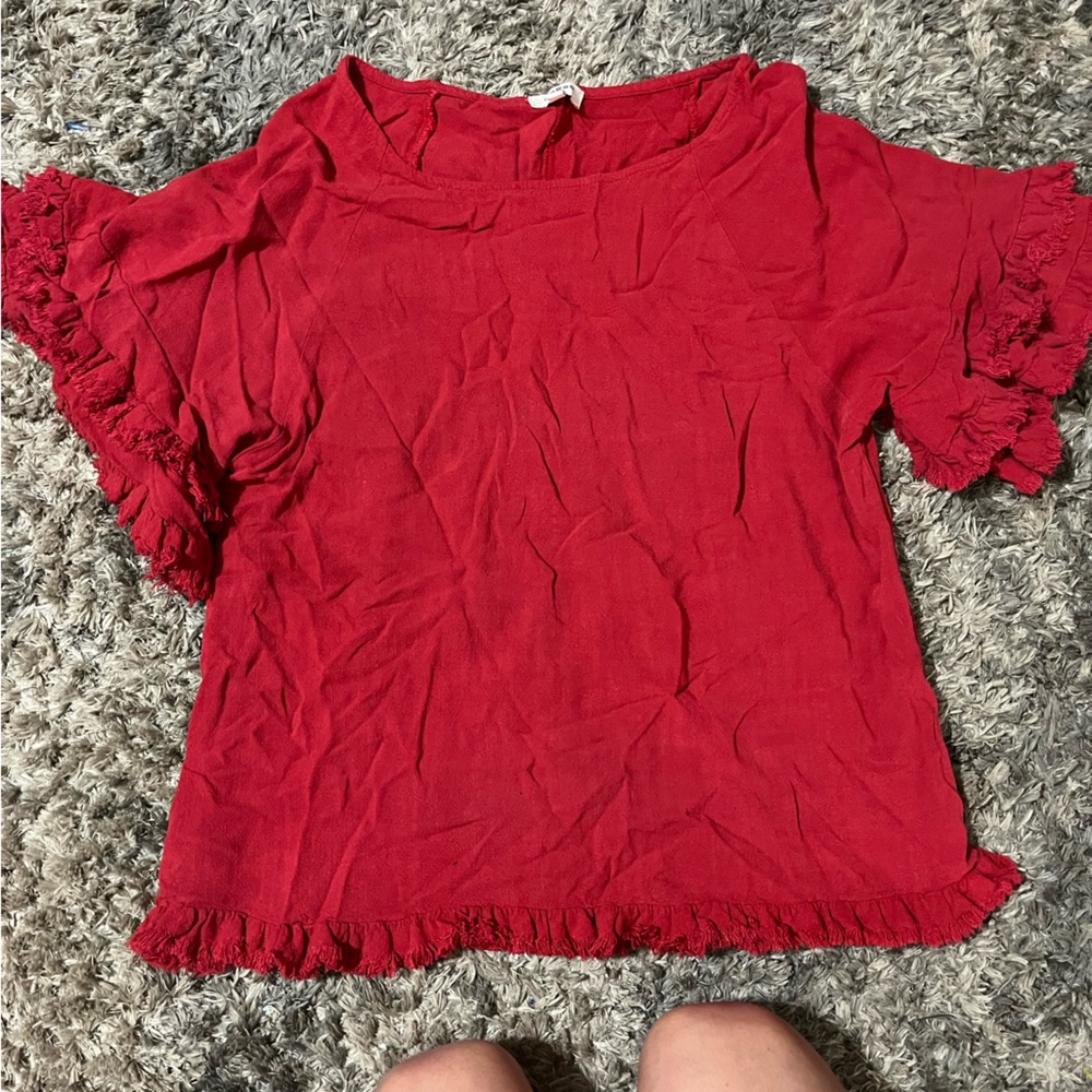 Umgee Scarlet Short Sleeve Blouse